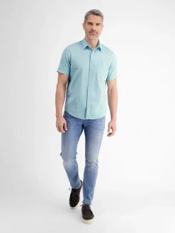 LERROS Herren Kurzarmhemd in blau