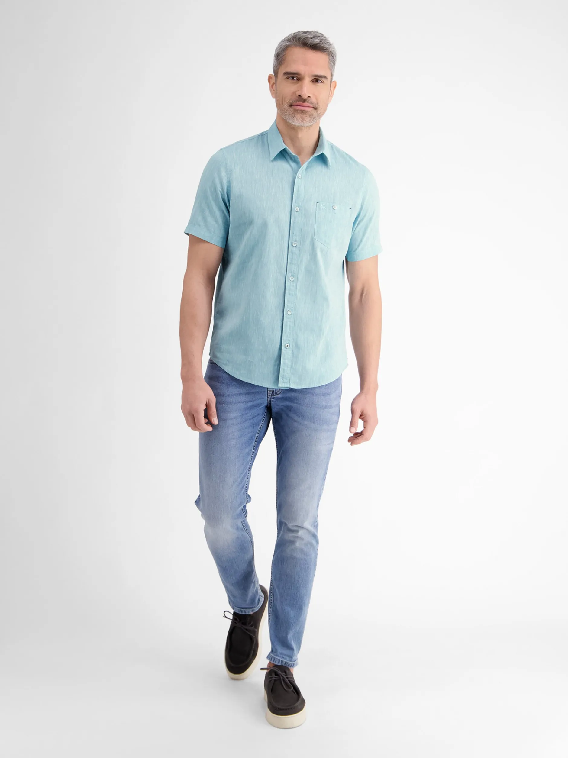 LERROS Herren Kurzarmhemd in blau