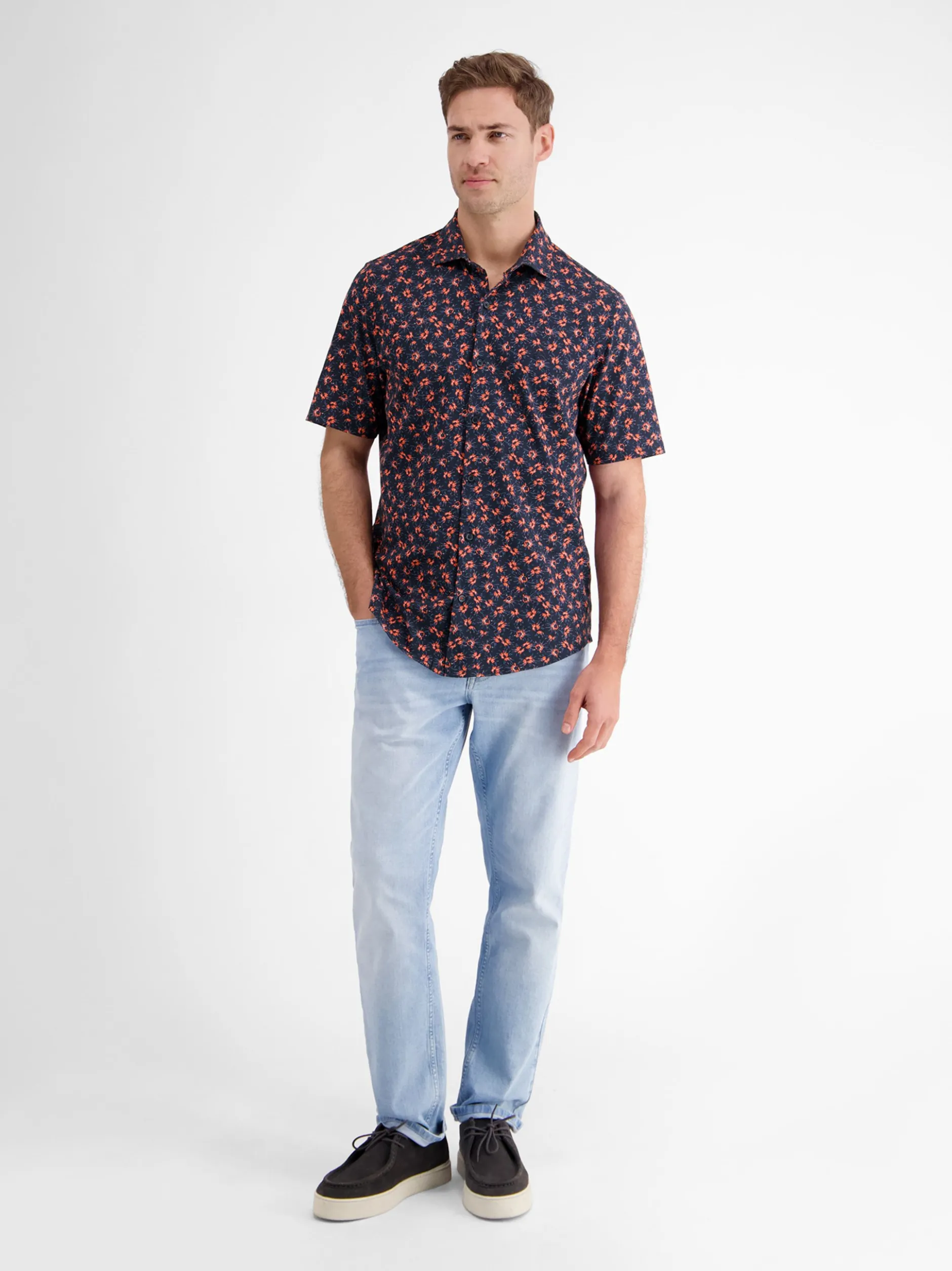LERROS Herren Kurzarmhemd in blau