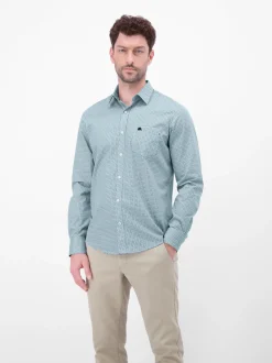 LERROS Herren Langarmhemd in blau