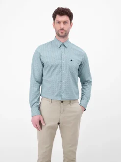 LERROS Herren Langarmhemd in blau