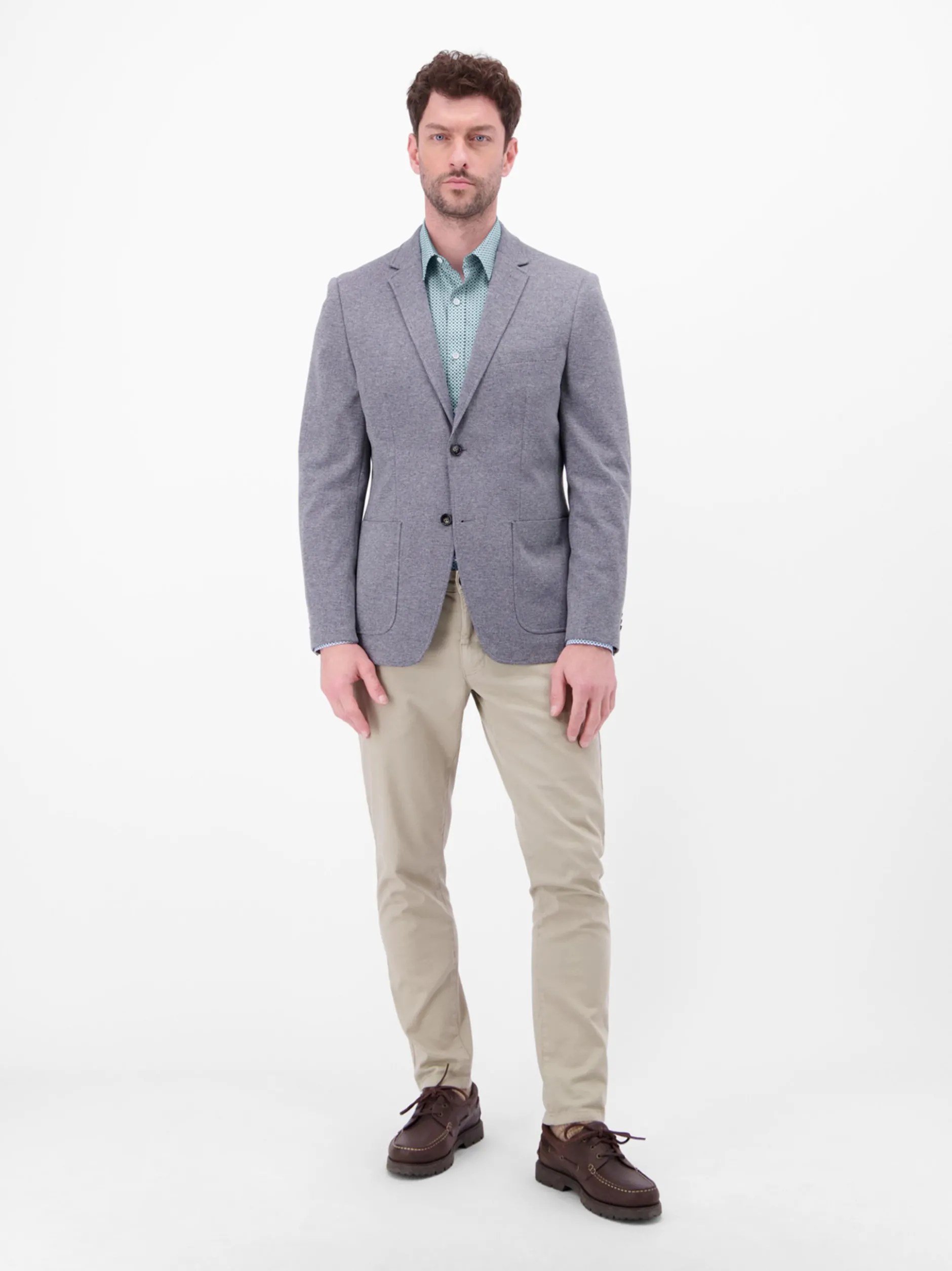 LERROS Herren Langarmhemd in blau