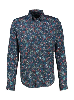 LERROS Herren Langarmhemd in blau
