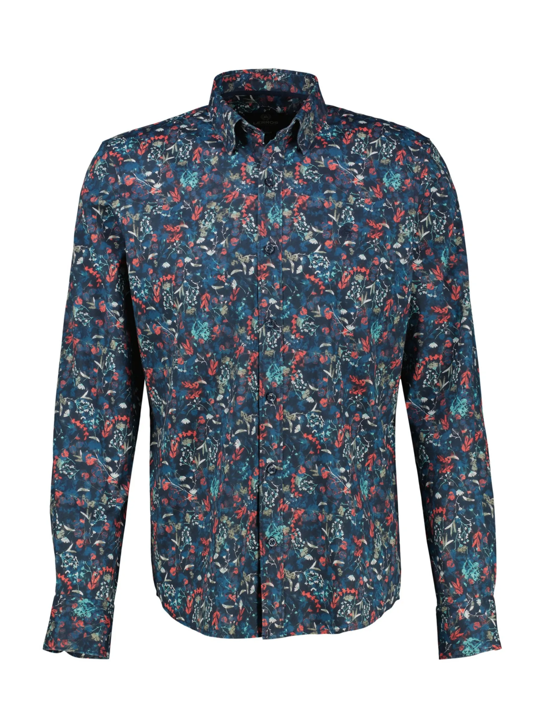 LERROS Herren Langarmhemd in blau