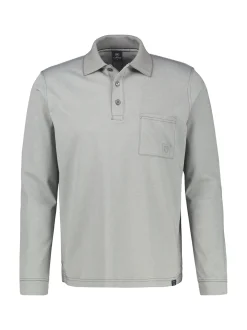 LERROS Herren Langarm-Poloshirt in grau