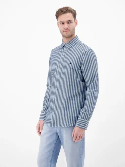 LERROS Herren Leinenhemd in blau