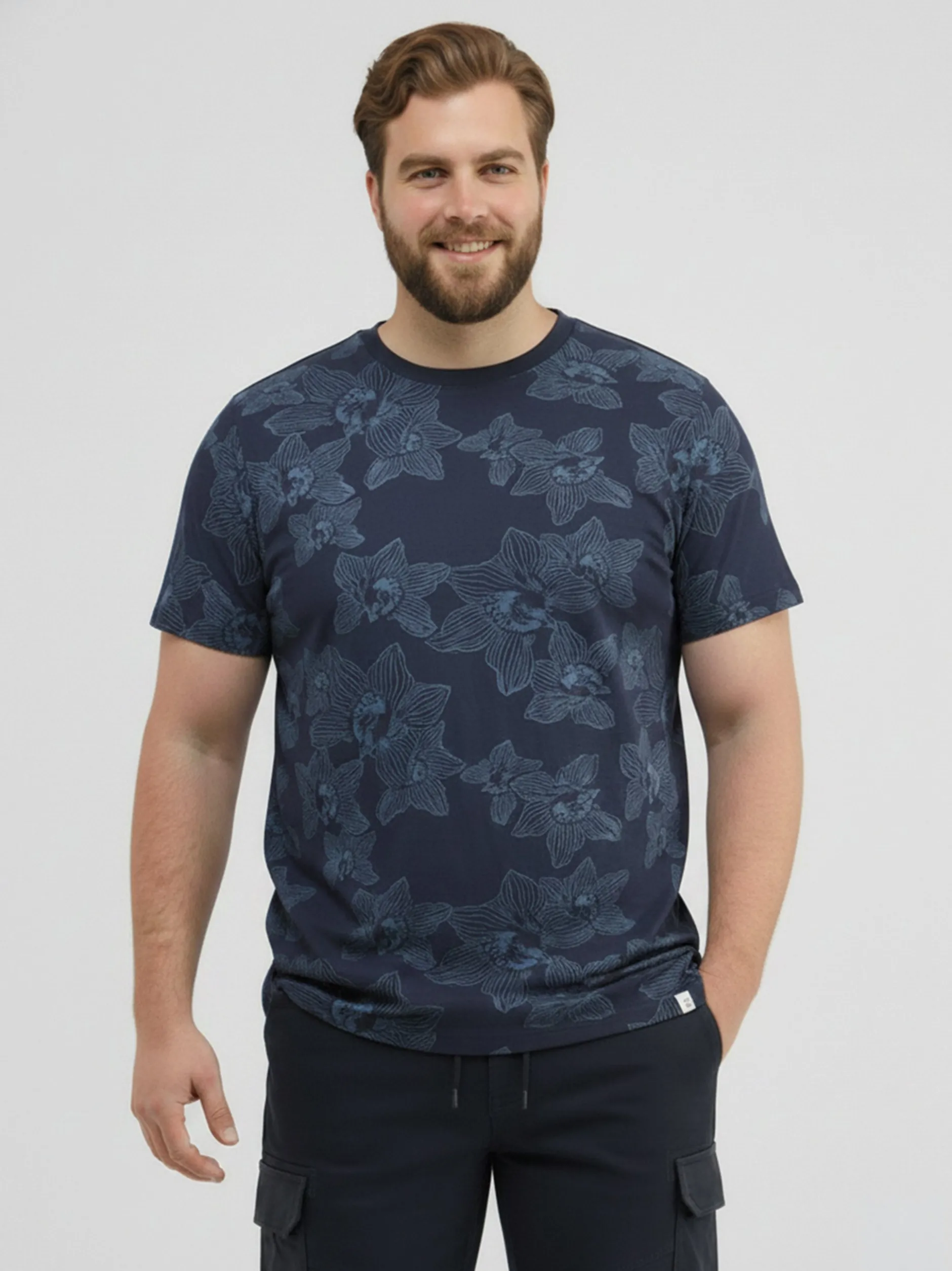 LERROS Herren Rundhalsshirt in blau
