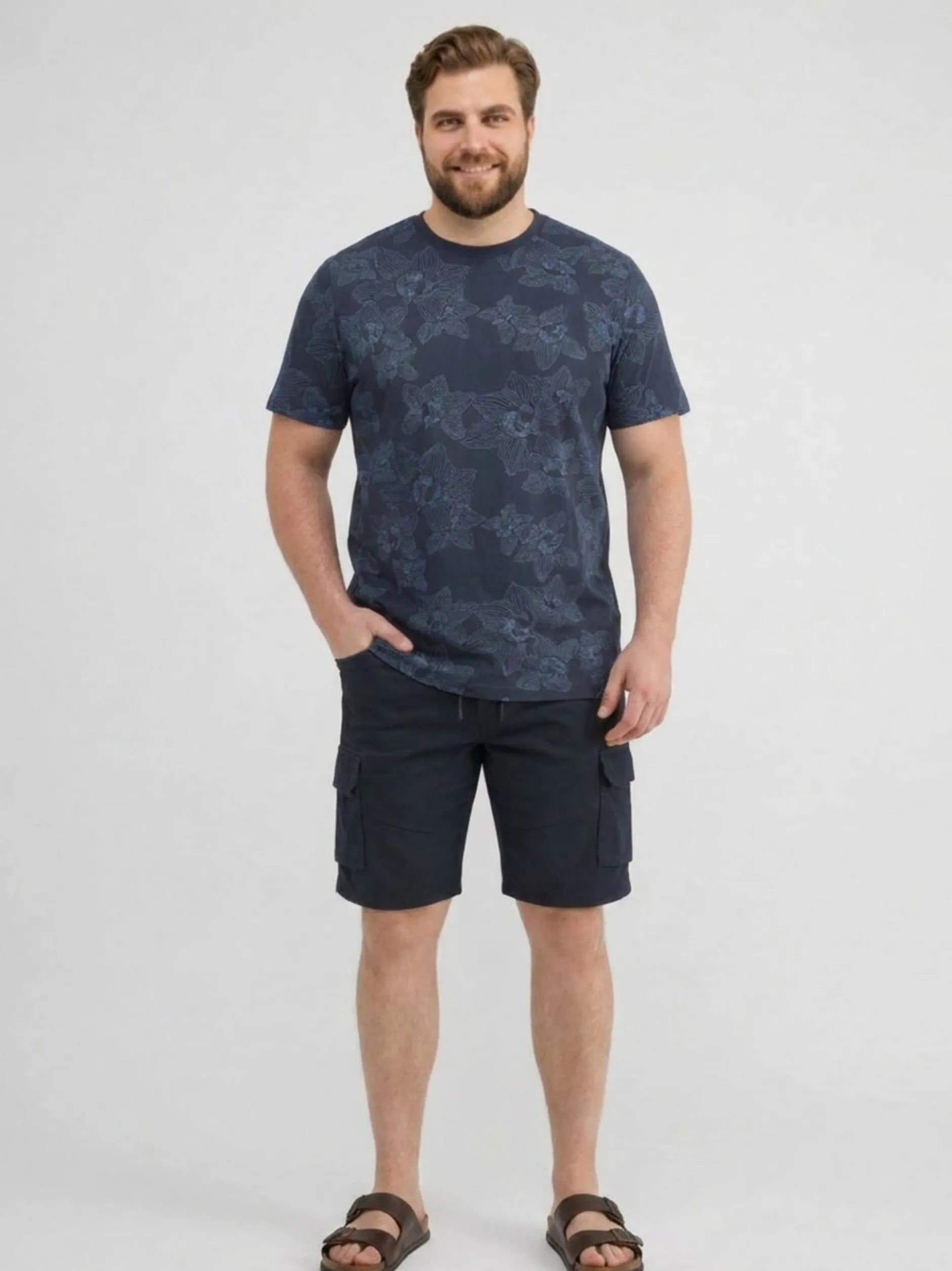 LERROS Herren Rundhalsshirt in blau