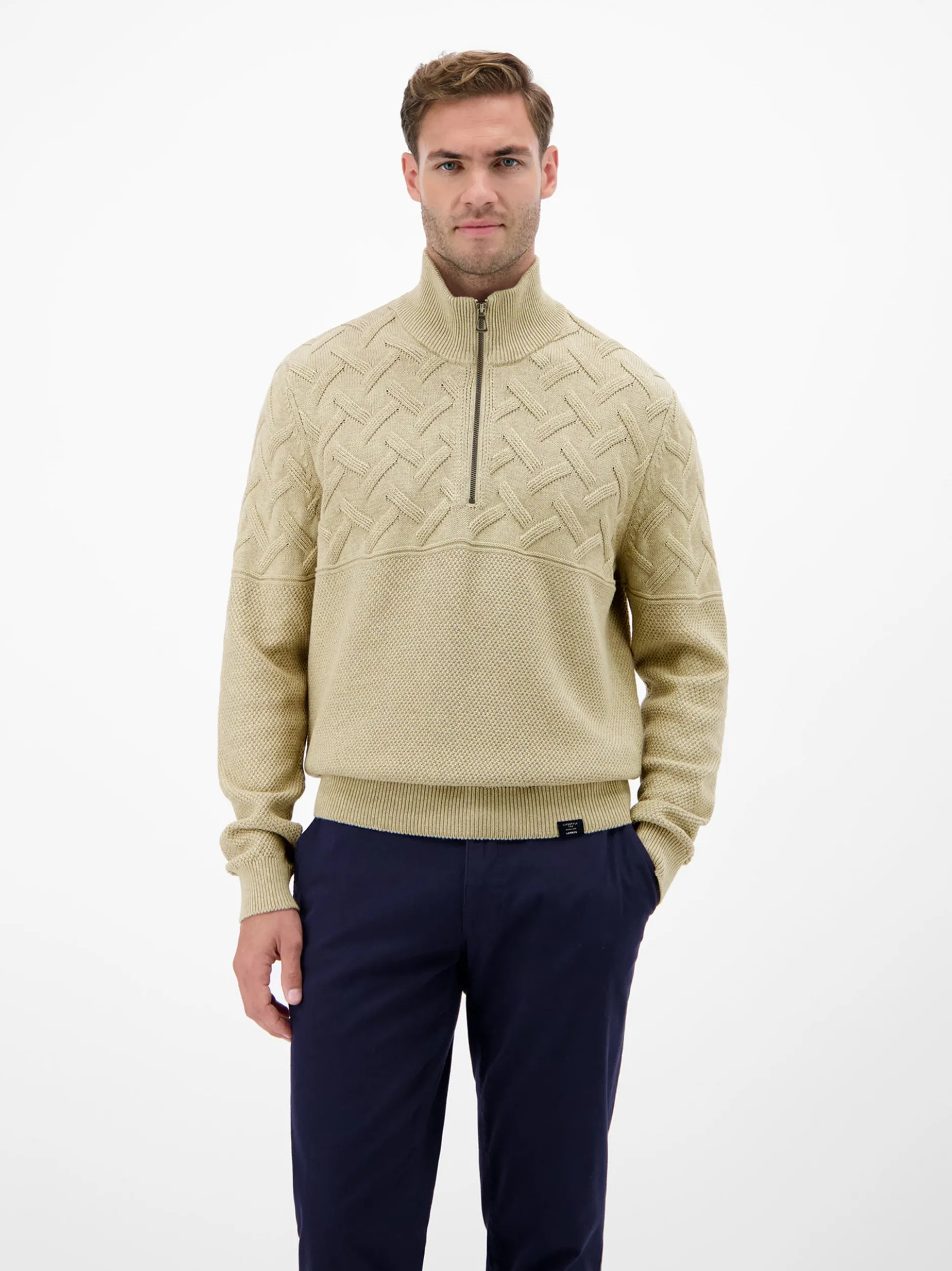 LERROS Herren Strickpullover in beige