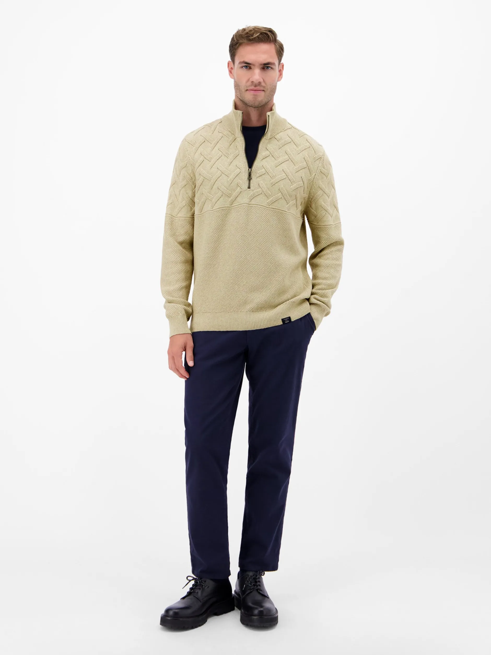 LERROS Herren Strickpullover in beige