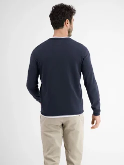 LERROS Herren Strickpullover in blau