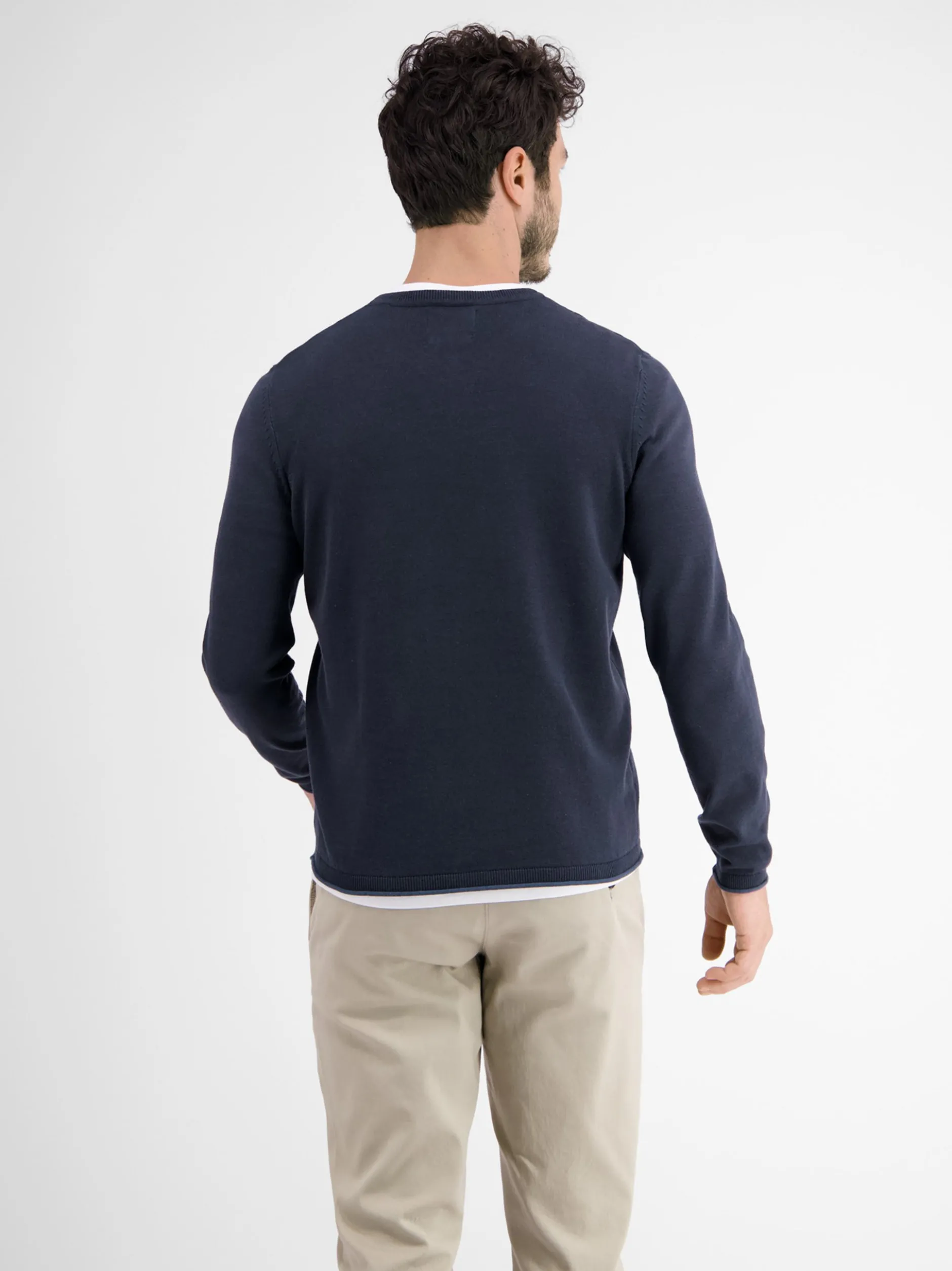 LERROS Herren Strickpullover in blau