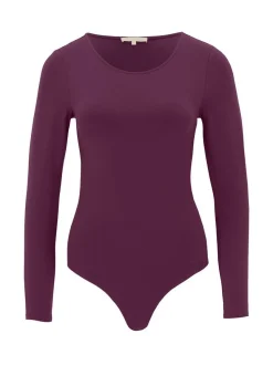 Les Lunes Damen Langarmbody in lila - Ärmel: langarm