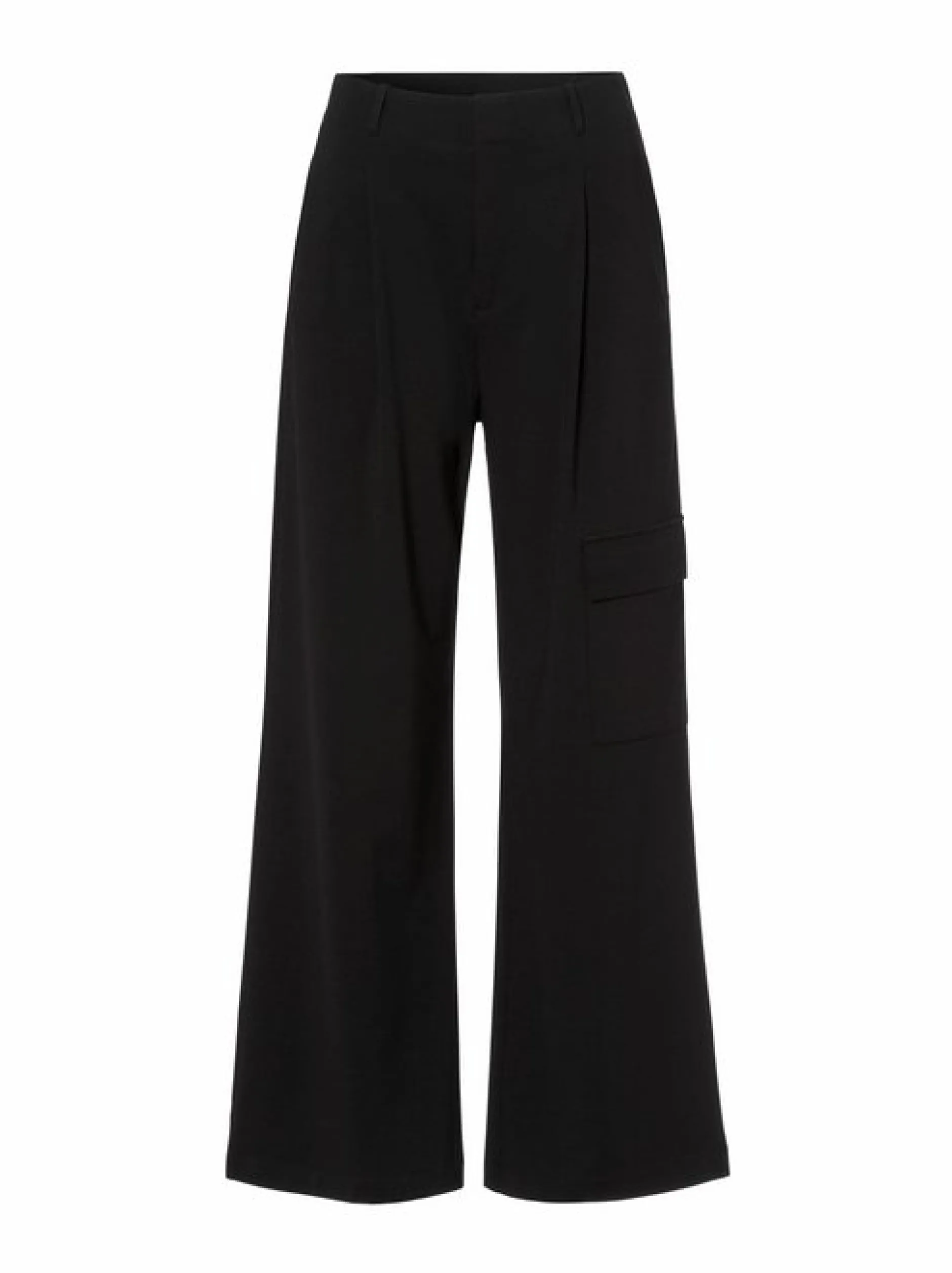 Les Lunes Damen lange Cargohose in schwarz