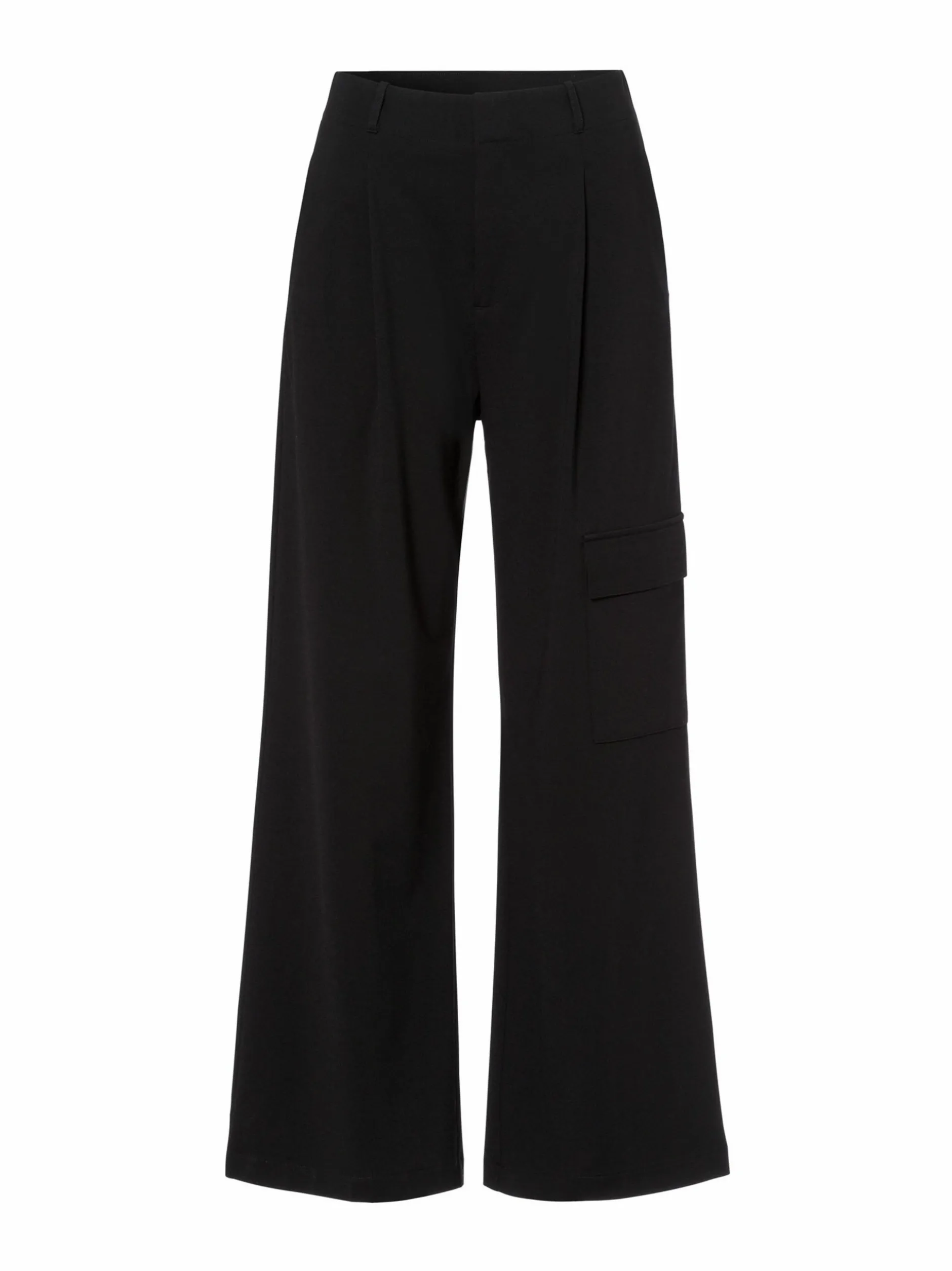 Les Lunes Damen lange Cargohose in schwarz