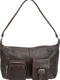Liebeskind Berlin Damen Handtasche - Andrea Hobo S Lamp Snowcem in braun