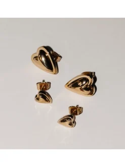 Liebeskind Berlin Damen Ohrstecker - Metal Heart in gold