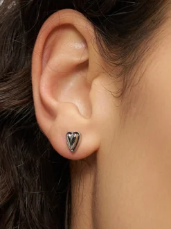 Liebeskind Berlin Damen Ohrstecker - Metal Heart in silber