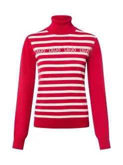 Liu Jo Collection Damen Rollkragenpullover in rot ecru