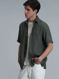 Lufian Herren Hemd - BERT in khaki - Ärmel: kurzarm