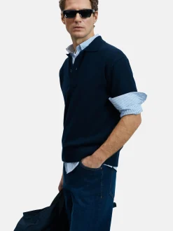 Lufian Herren Poloshirt - FRESH in blau - Ärmel: kurzarm