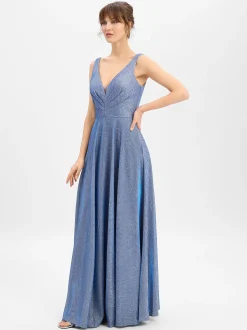 Luxuar Fashion Damen Abendkleid in blau silber