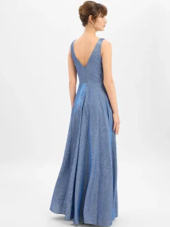 Luxuar Fashion Damen Abendkleid in blau silber