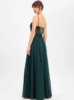 Luxuar Fashion Damen Abendkleid in tanne - Länge: lang
