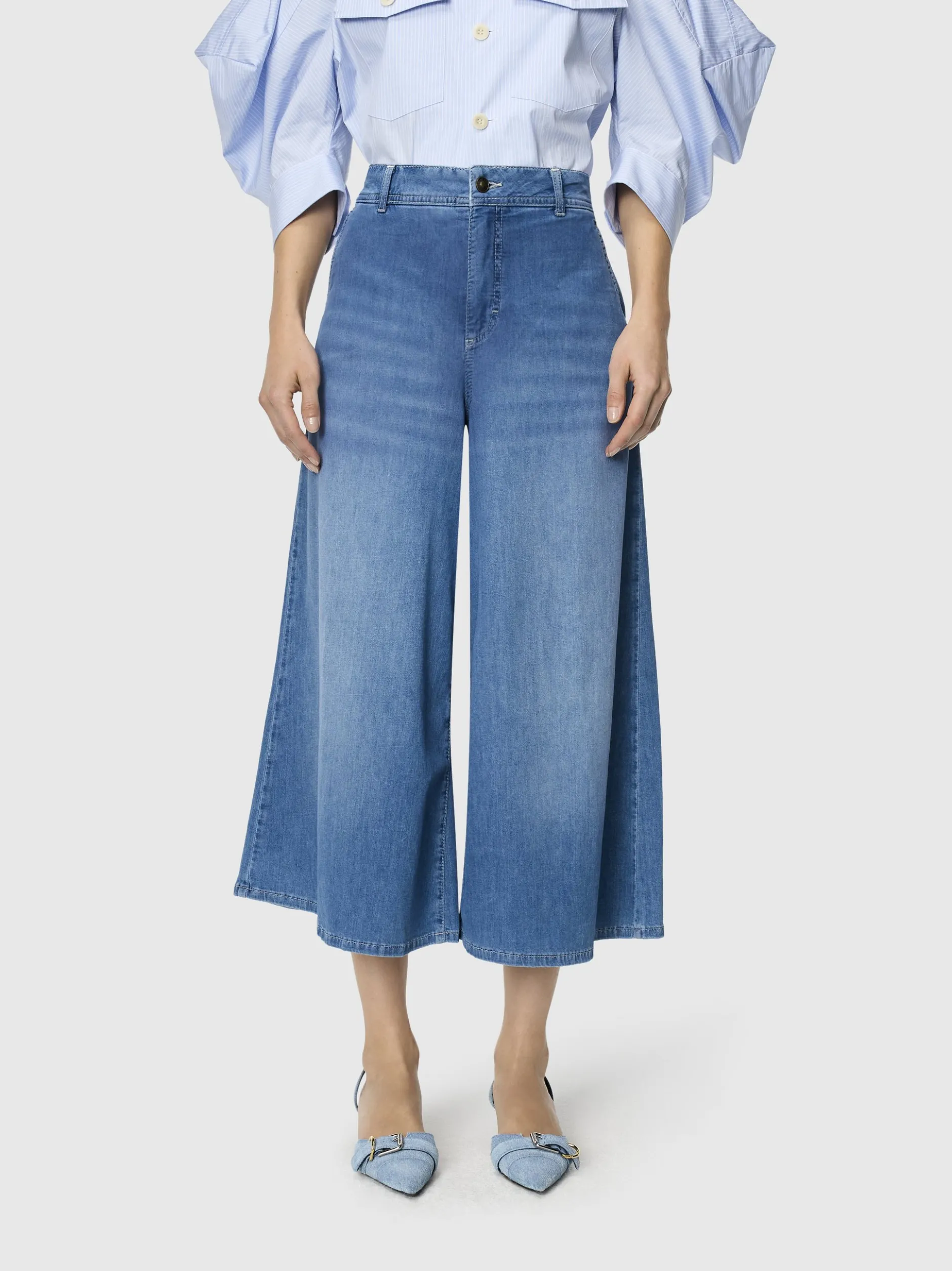 MAC Damen Jeans-Culotte - Ella in denim