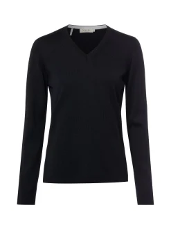 MAERZ Damen Strickpullover aus Merinowolle in marine