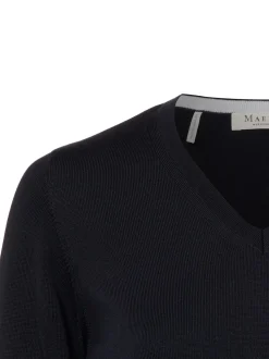 MAERZ Damen Strickpullover aus Merinowolle in marine