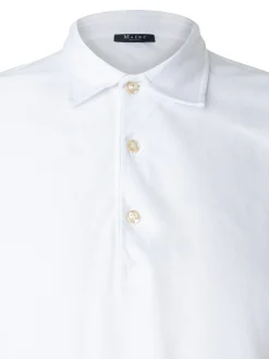 MAERZ Herren Poloshirt in weiß - Ausschnitt: Polokragen