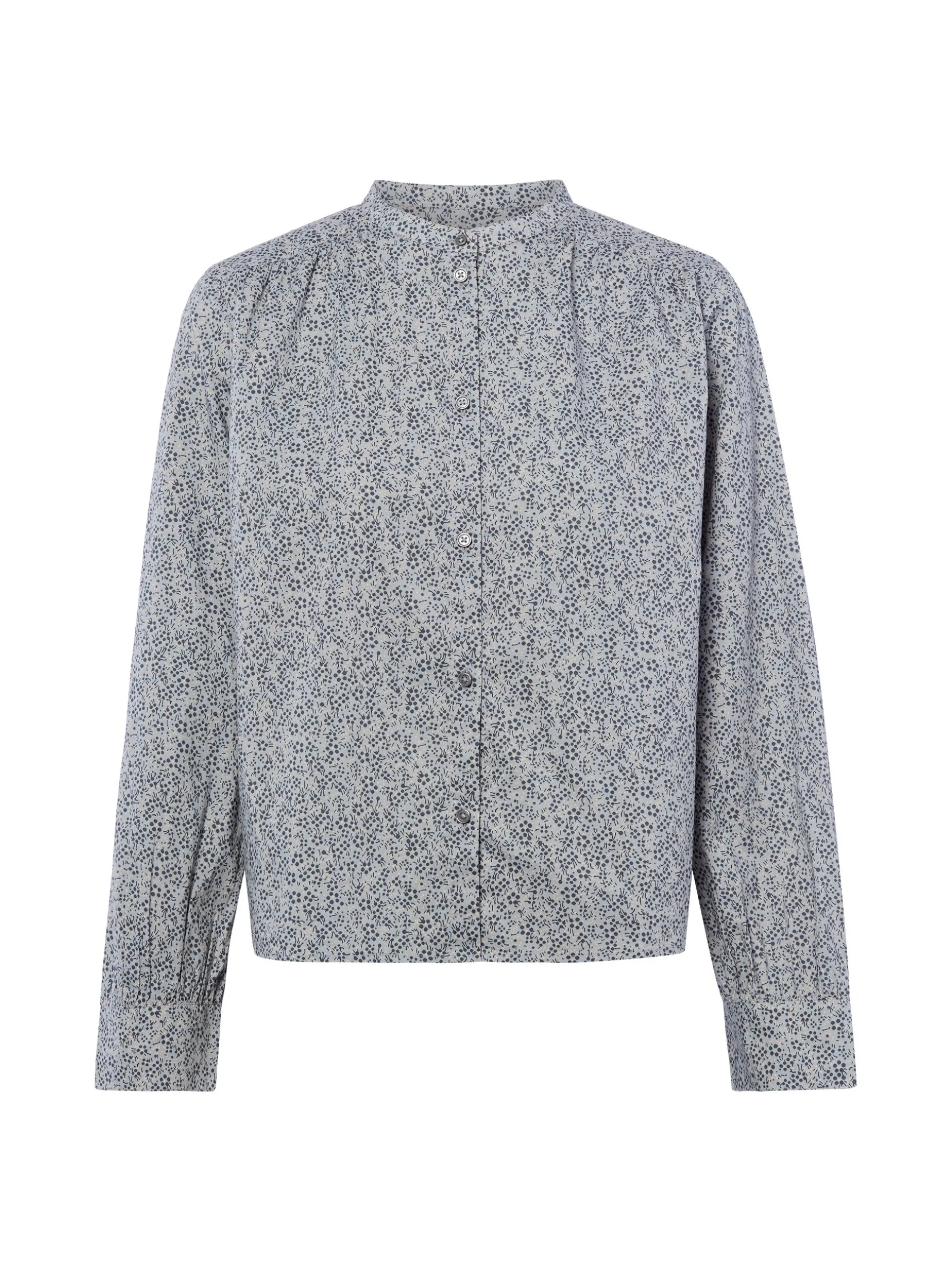 Marc O'Polo Damen Hemdbluse in hellgrau mehrfarbig