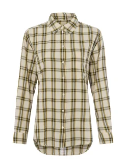 Marc O'Polo Damen Hemdbluse in oliv beige