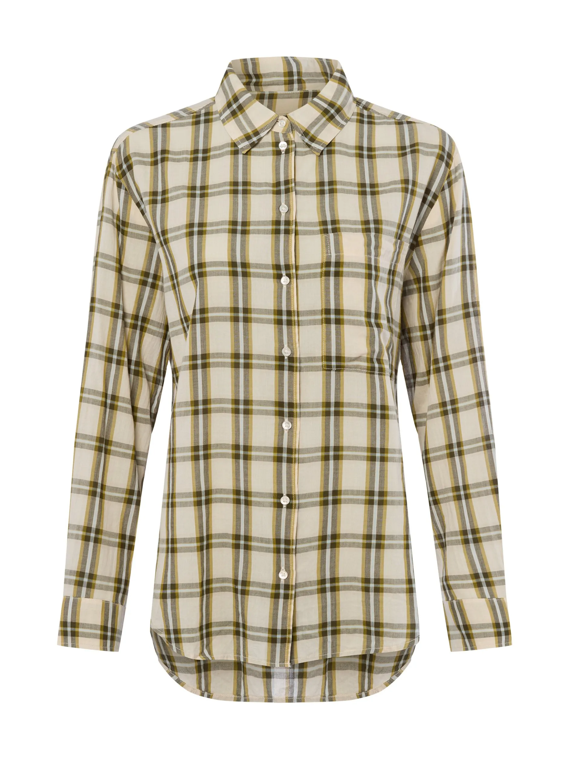 Marc O'Polo Damen Hemdbluse in oliv beige