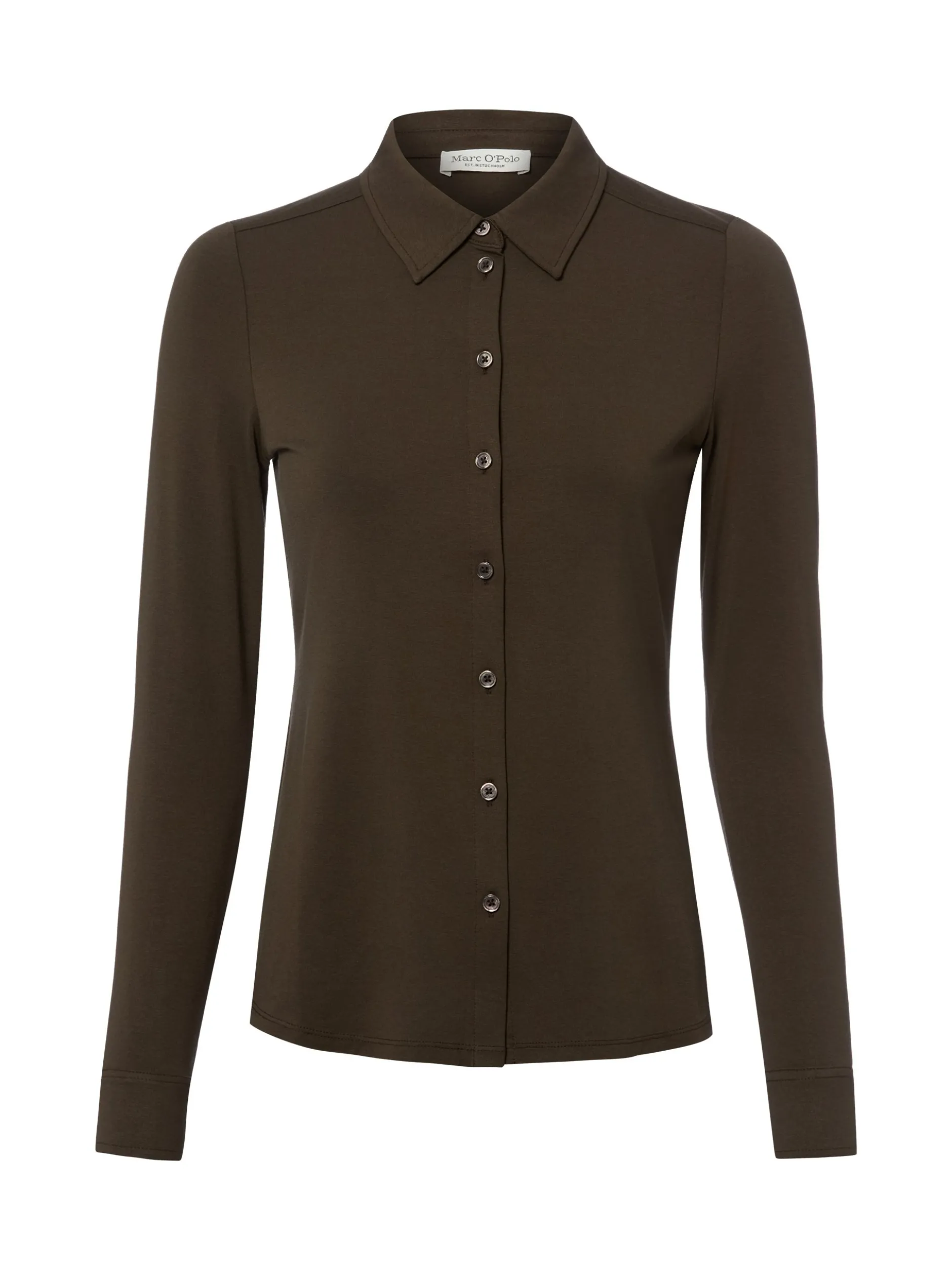 Marc O'Polo Damen Jerseybluse in schilf - Ärmel: langarm