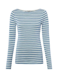Marc O'Polo Damen Langarmshirt in blau weiß
