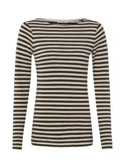 Marc O'Polo Damen Langarmshirt in ecru schoko