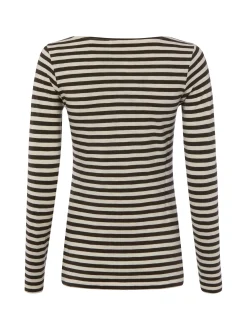 Marc O'Polo Damen Langarmshirt in ecru schoko