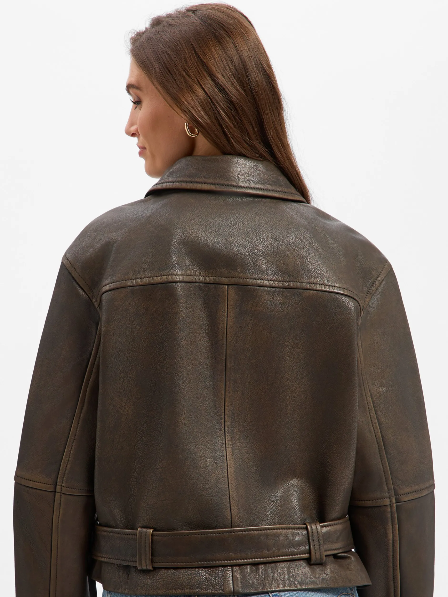 Marc O'Polo Damen Lederjacke in schoko