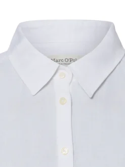 Marc O'Polo Damen Leinenbluse in weiß - Ärmel: kurzarm