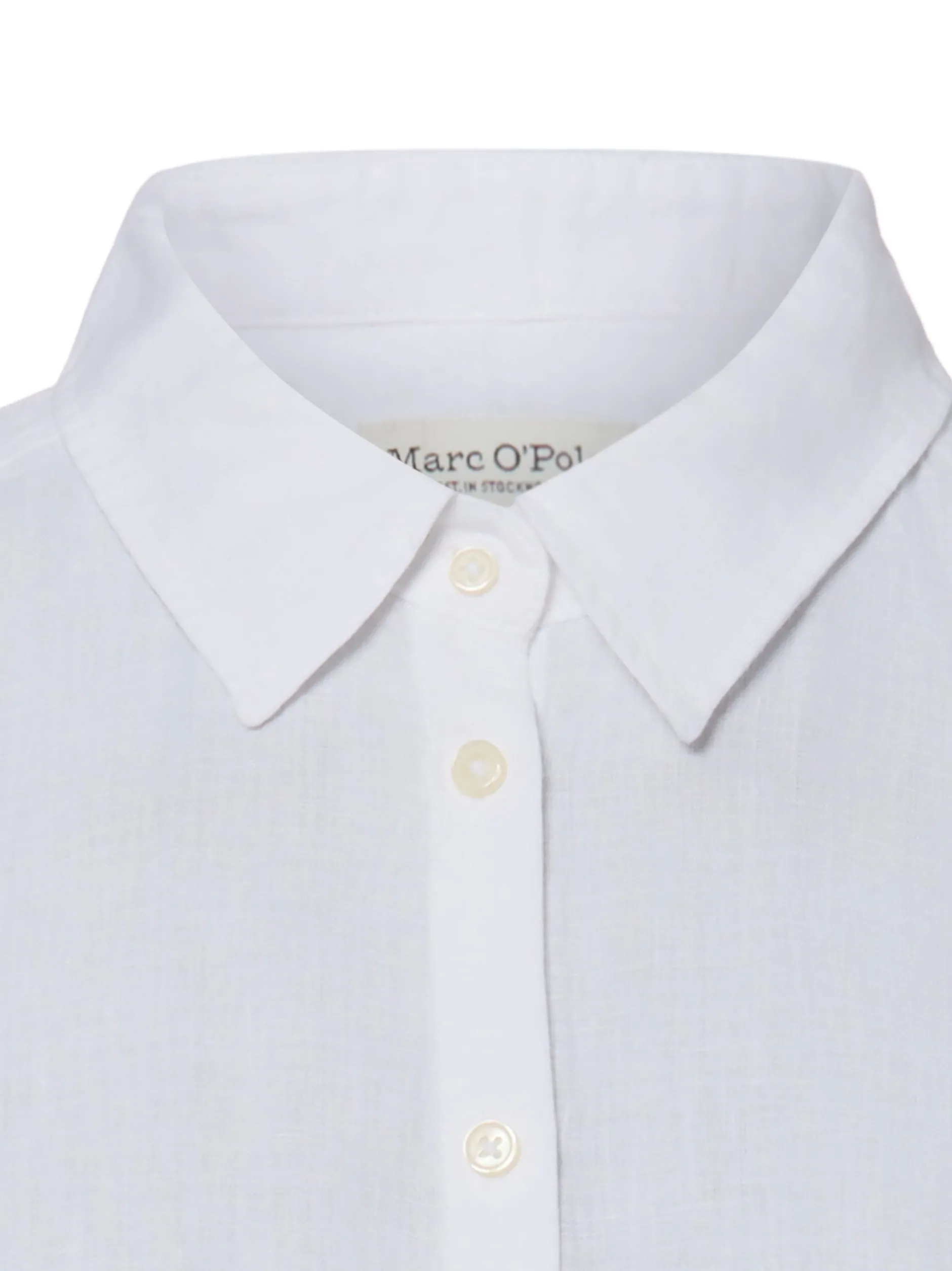 Marc O'Polo Damen Leinenbluse in weiß - Ärmel: kurzarm