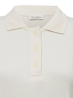 Marc O'Polo Damen Poloshirt in ecru - Ärmel: kurzarm