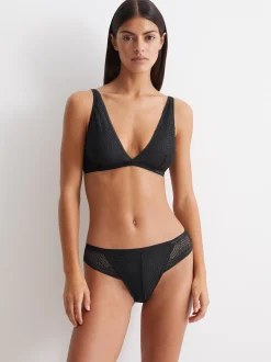 Marc O'Polo Damen String - Timeless Lace in schwarz