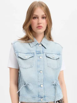 Marc O'Polo Denim Damen Jeansweste in bleached