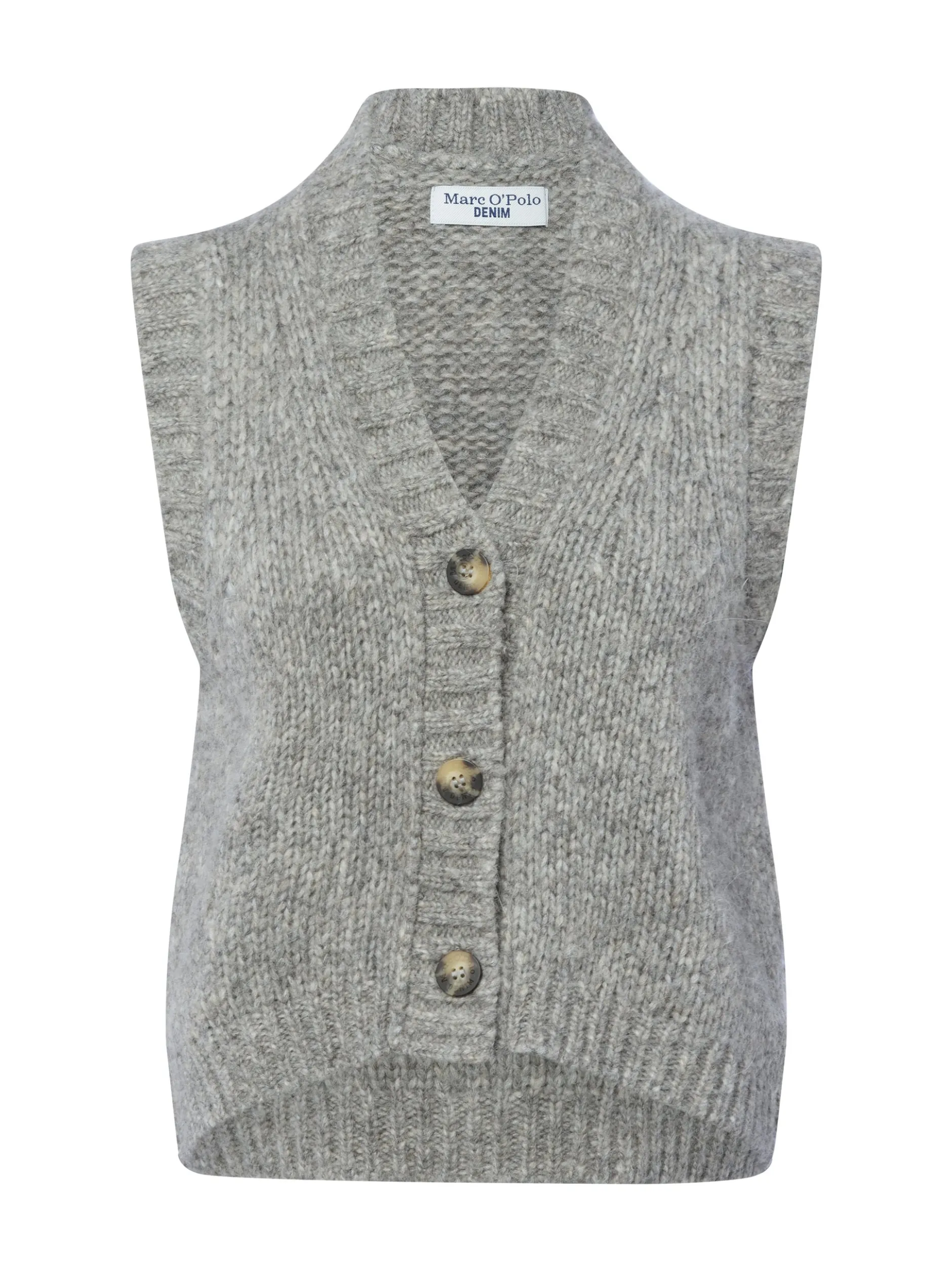 Marc O'Polo Denim Damen Strickweste mit Alpaka-Anteil in grau