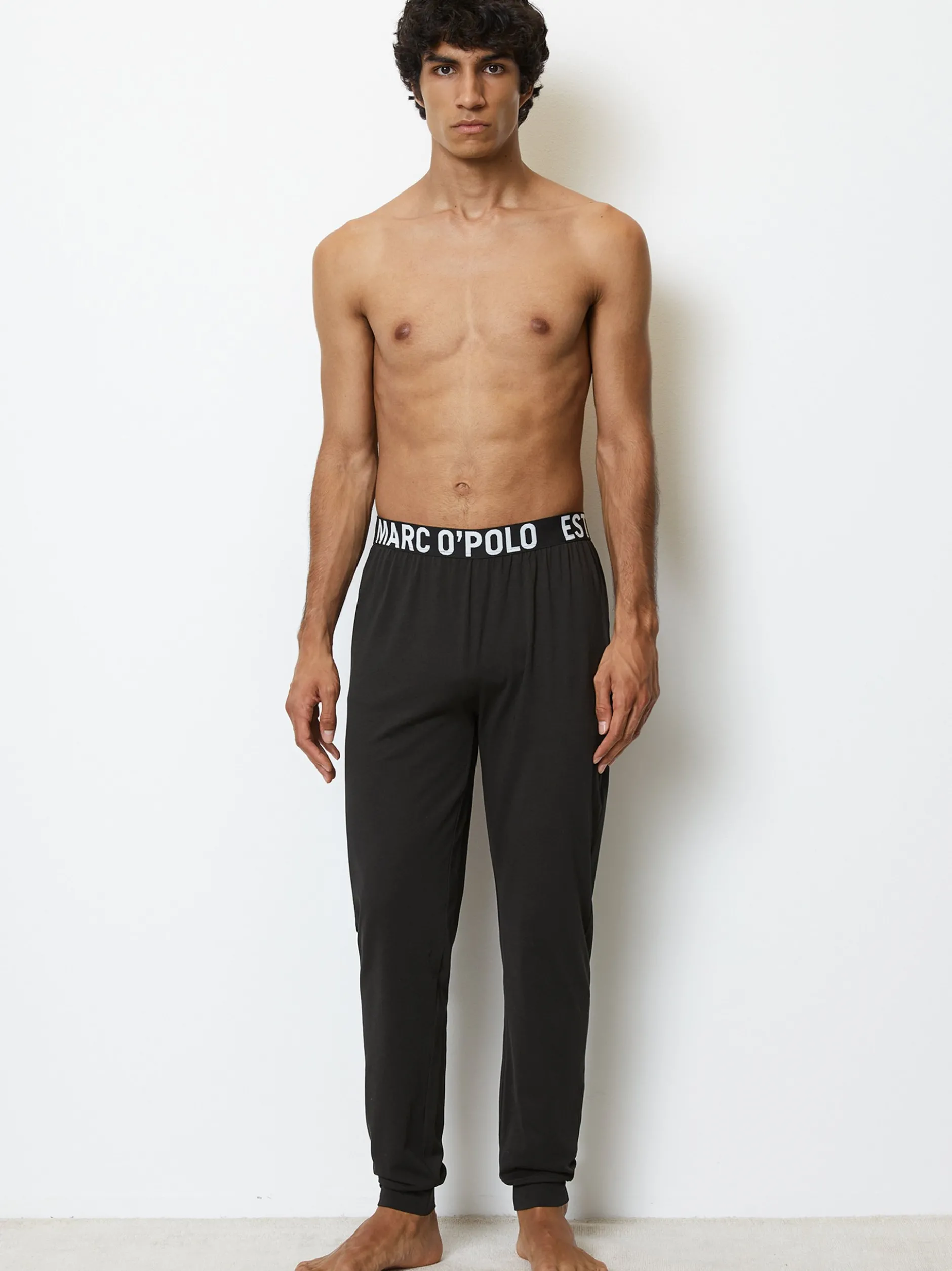 Marc O'Polo Herren Jogginghose - Mix & Match Cotton in schwarz