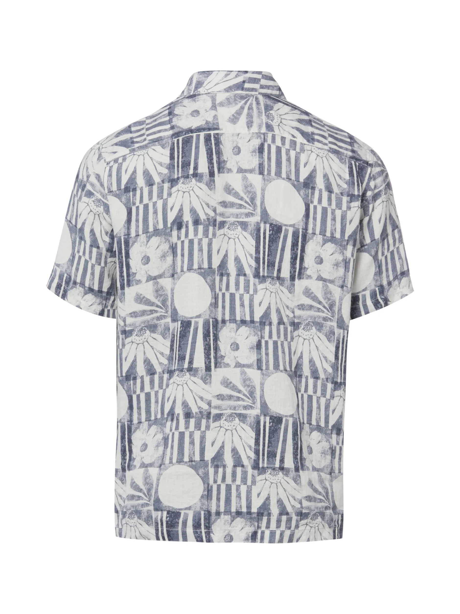 Marc O'Polo Herren Leinenhemd in marine ecru