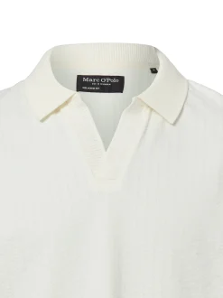 Marc O'Polo Herren Poloshirt in ecru - Ärmel: kurzarm