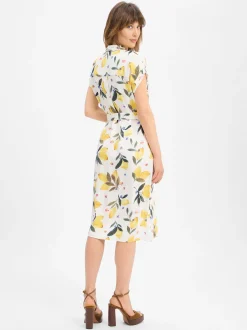 Marie Lund Collection Damen Blusenkleid in ecru gelb